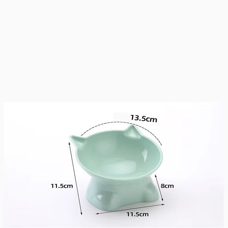 Elevated Cat Bowl - Stylish Tilted Design for Cats and Dogs - Black Food and Water Bowl