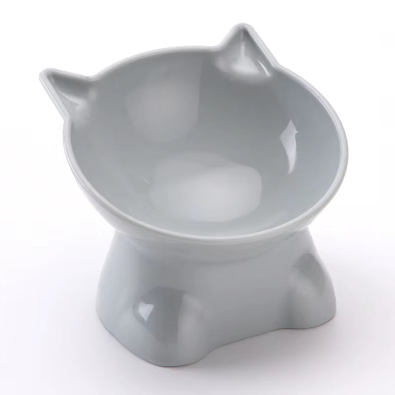 Elevated Cat Bowl - Stylish Tilted Design for Cats and Dogs - Black Food and Water Bowl