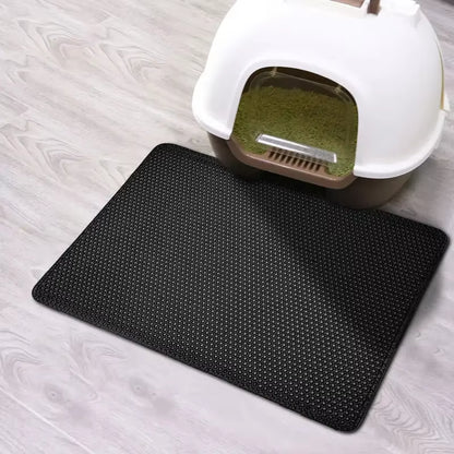 Double Layer Waterproof Cat Litter Mat - Non-Slip and Washable Pet Litter Box Pad with Gift