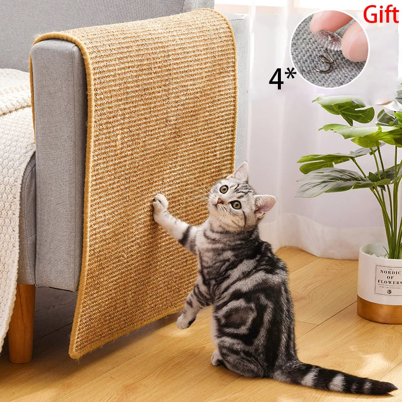 Sisal Cat Scratcher Mat - Furniture Protector for Cats, Ideal for Nail Sharpening and Scratching