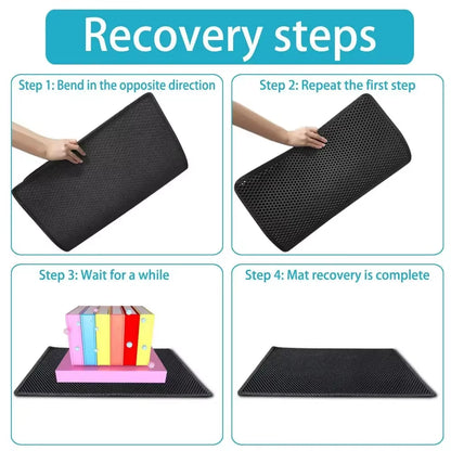 Double Layer Waterproof Cat Litter Mat - Non-Slip and Washable Pet Litter Box Pad with Gift