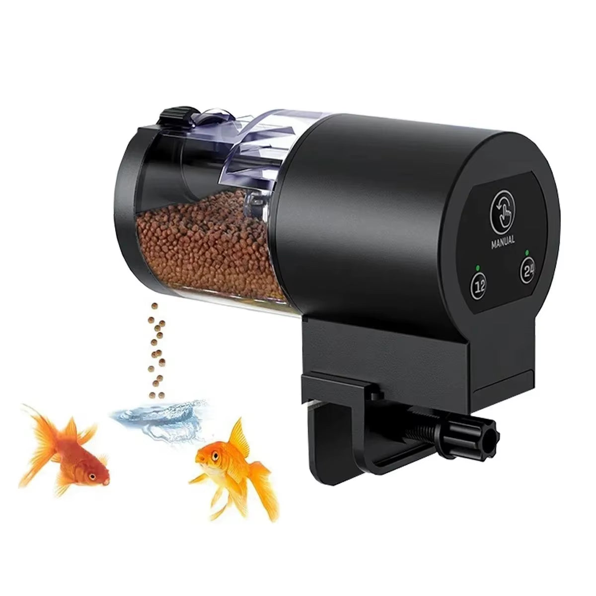 Automatic Fish Feeder with 100ML Capacity - Battery Operated Programmable Timer for Aquariums, Ideal for Vacation Use