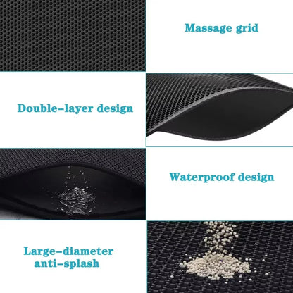 Double Layer Waterproof Cat Litter Mat - Non-Slip and Washable Pet Litter Box Pad with Gift